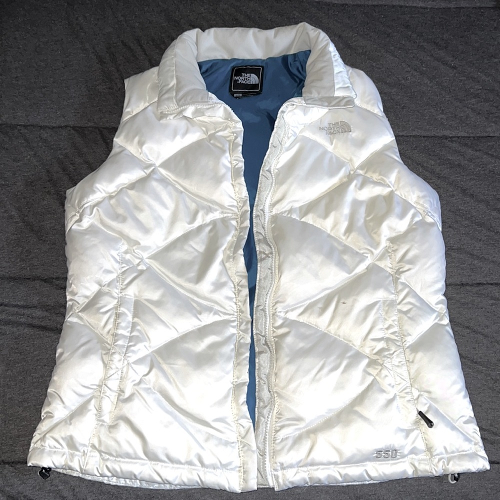 North Face White puffy Vest